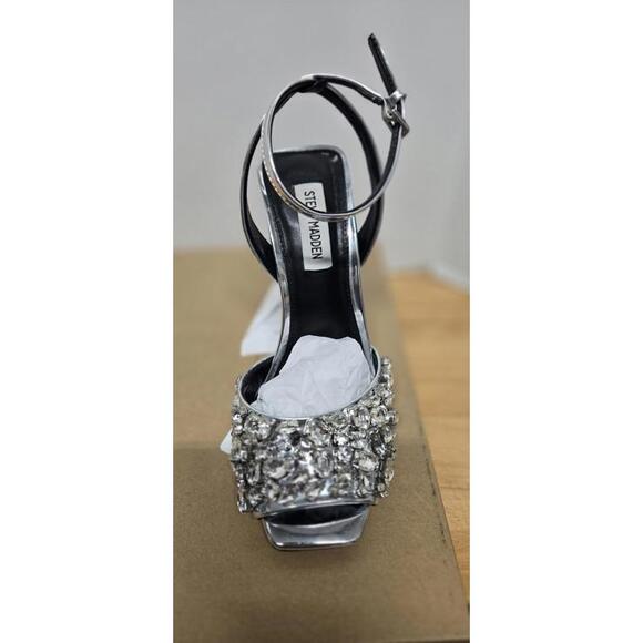 Steve Madden Shoes Womens Size 7 Silver Lilac-R Rhinestone Stiletto High Heels - Picture 4 of 6